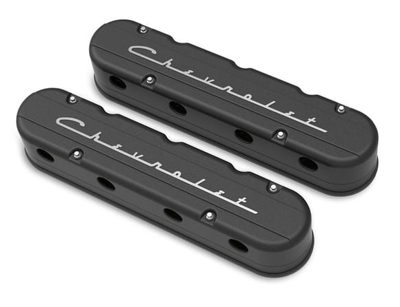 Holley- 241-177 2-Piece Valve cover for Gen III/IV LS Satin Black Machined