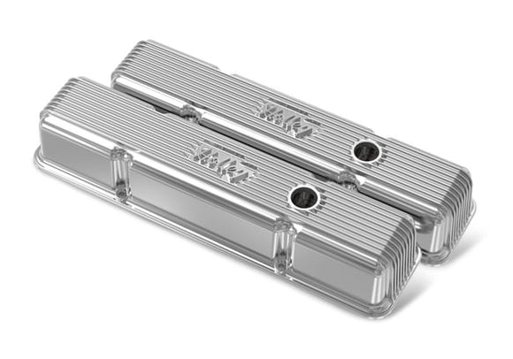 Holley 241-241 BSC Vintage Series Finned Valve Covers - Polished Finish