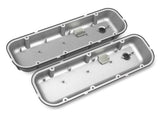 Holley- 241-302 HOLLEY VINTAGE SERIES FINNED VALVE COVERS - BBC - SATIN BLACK MACHINED