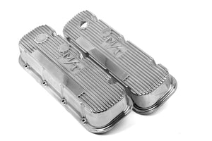 Holley- 241-84 HOLLEY M/T VALVE COVERS - VINTAGE STYLE - FINNED - BBC - POLISHED