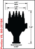 Holley EFI- 565-207BK Dual Sync Distributor for Pontiac Black