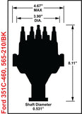 Holley EFI- 565-210BK Dual Sync Distributor for Ford 351C, 400M, 429-460 Black