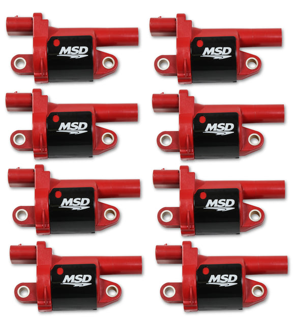 MSD- 82688 IGNITION COIL GM GEN V BLASTER SERIES GEN V DIRECT INJECTED ENGINE - RED - 8-PACK - ROUND