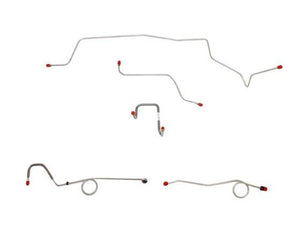 BLH101OM - 67 Mopar B-Body, Standard Drum Brakes, Right Front Clips under Column then straight Across Firewall, 8 3/4 Axle; Complete Brake Line and Hose Kit; Steel - SSTubes