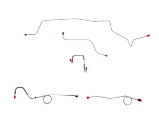 BLH121SS - 67 Mopar B-Body, Standard Drum Brakes, Right Front Clips under Column then straight Across Firewall, DANA Axle; Complete Brake Line and Hose Kit; Stainless - SSTubes