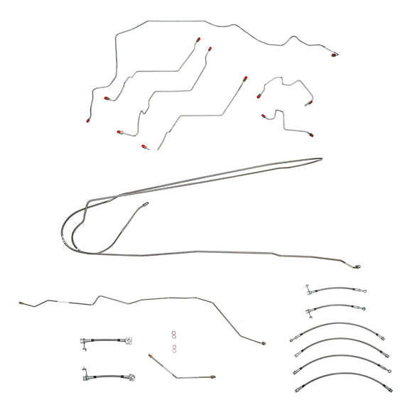 BLH142OM - 2003-05 Dodge Ram 3500, w/ 5.9L, Ext Cab and Long Bed; Complete Brake Line and Hose Kit; Steel - SSTubes