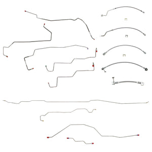 BLH51 - 1999-01 F250/F350 Superduty 4wd, AWABS, Crew Cab/Long Bed, Non Dually w/ Staggered Rear Shocks w/ Gas Engine; Complete Brake Line & Hose Kit; Stainless - SSTubes