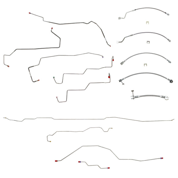 BLH51 - 1999-01 F250/F350 Superduty 4wd, AWABS, Crew Cab/Long Bed, Non Dually w/ Staggered Rear Shocks w/ Gas Engine; Complete Brake Line & Hose Kit; Stainless - SSTubes