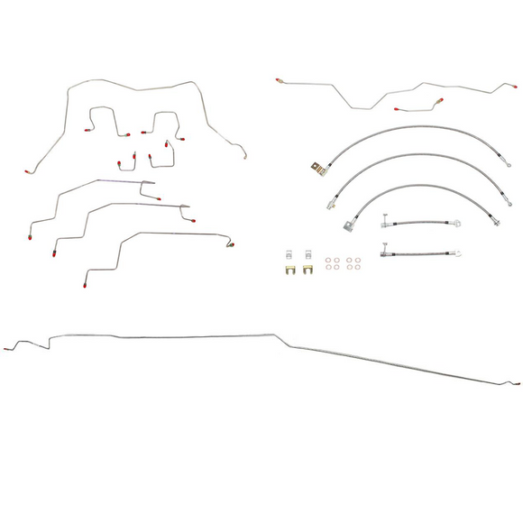 BLH69- 01-02 Ram 2500/3500 4wd, All Wheel Disc, Reg Cab/Long Bed, Manual Trans, Complete Brake Line & Hose Kit; Stainless - SSTubes