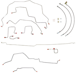 BLH82- 98-01 Ram 2500 4wd, Automatic Trans, Rear Drum, RWABS, Ext Cab/Long Bed, non-Dually; Complete Brake Line & Hose Kit; Stainless - SSTubes