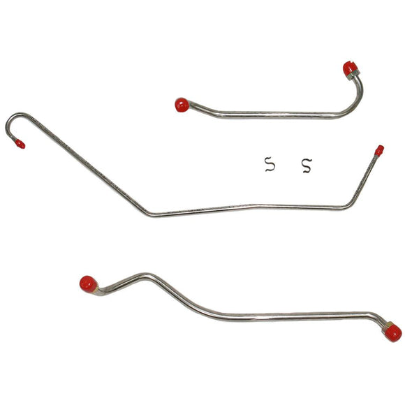 BPC6905SS- 69 Chevy Bel Air, Biscayne, Impala, Chevelle, El Camino, Caprice 350CID, 4BBL w/ Quadrajet 3 Line Kit Incl. Return, Pump to Fuel Lines; Stainless - SSTubes