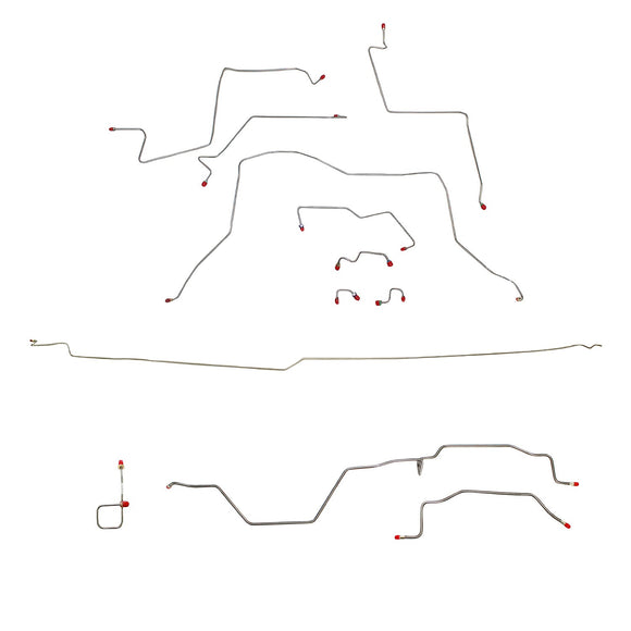 CBK0044SS - 95-97 Dodge Ram 2500, 4wd, AWABS, Ext Cab/Long Bed, Manual; Complete Brake Line Kit; Stainless - SSTubes