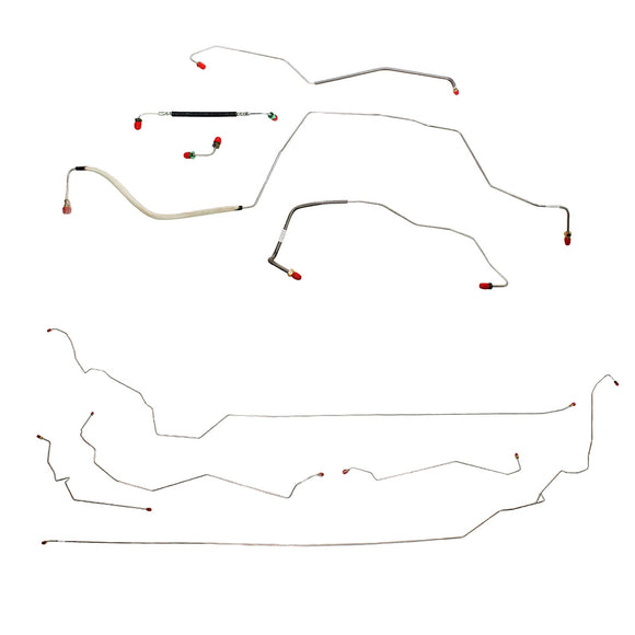 CBK0054SS- 99-05 Buick Century Complete Brake Line Set; Models w/ ABS, Rear Drum, Stainless - SSTubes