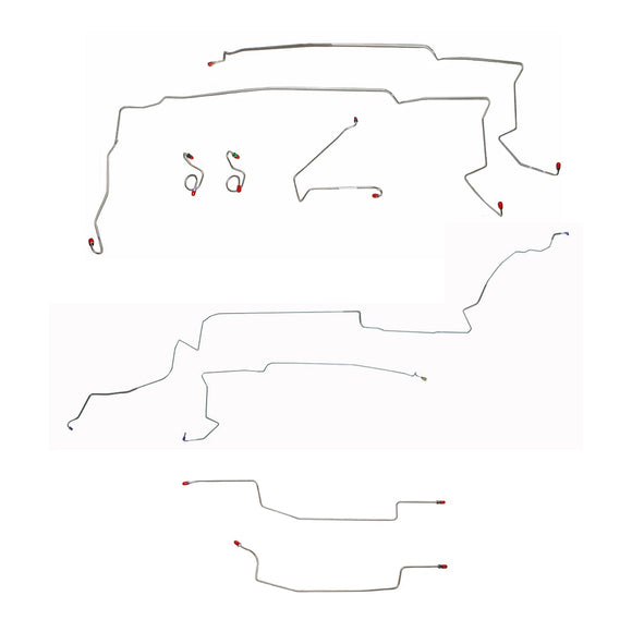 CBK0081OM- 87-93 Ford Mustang V8 w/o Sub Frame Connectors; Complete Brake Line; Steel - SSTubes