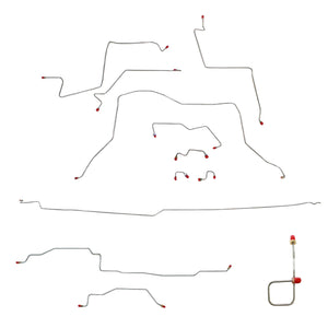 CBK0142OM - 95-97 Ram 1500, 4 WD, All ABS, Quad Cab, Long Bed Brake Line Kit; Steel - SSTubes