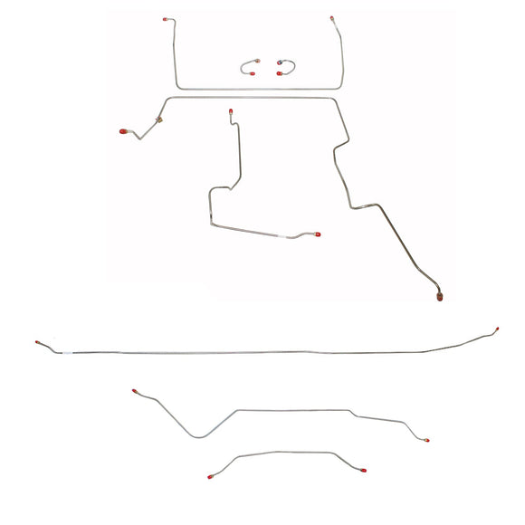 CBK0326SS- 1967-70 Chevy C10 / GM C1500 Truck, 2WD, Standard Brakes, M/C Lines Run inboard of Frame, Long Bed w/ Coil Springs, 6-lug Axle w/ Coil Springs; Stainless - SSTubes