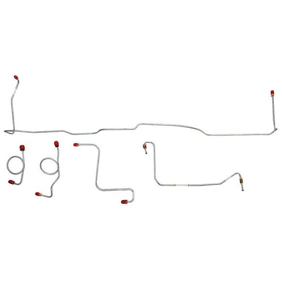 DKT6701OM- 67 Ford Fairlane w/ Standard Drum Brakes; Front 5pc Brake Line Set; Steel - SSTubes