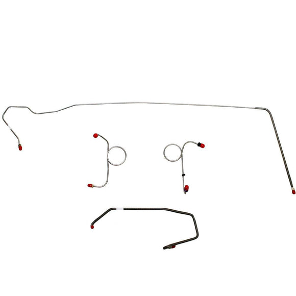 EKT7204OM- 72-73 Mopar E-Body, Manual Disc, Right Front Line Routed OVER Frame Rail on Passenger Side, 4pc Brake Line Set; Steel - SSTubes