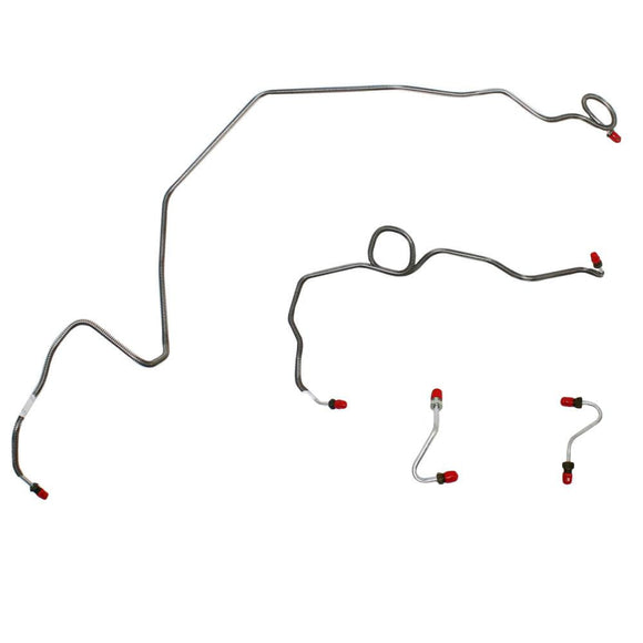 FKT8902OM- 89-92 Chevy Camaro/Pontiac Firebird w/ 5.0L/5.7L 8cyl, 2nd Design Course Threads in M/C, Front 4pc Brake Line Set; Steel - SSTubes