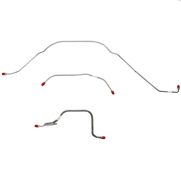 GKT6101OM- 61-62 Ford Galaxie, Standard Brakes 3pc Front Brake Line Set; Steel - SSTubes