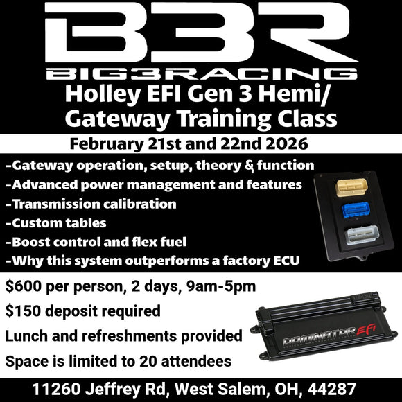Holley EFI Gen 3 Hemi Tuning/Mopar Gateway Training Class