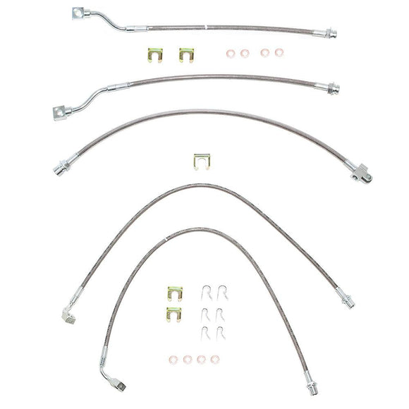 HSK0001SS- 99-07 GM 2500HD / 3500 non-Dually Complete Brake Hose Kit; Braided Stainless - SSTubes