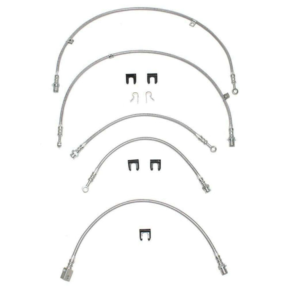 HSK0007SS- 99-04 GM 1500 4WD Brake Hose Kit, 5pcs; Braided Stainless - SSTubes