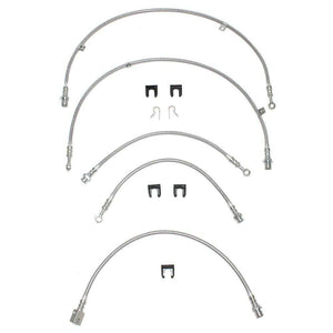 HSK0008SS- 01-07 GM 3500 Dually Brake Hose Kit, 5pcs; Braided Stainless - SSTubes