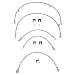 HSK0012SS- 99-04 GM 1500 2WD Brake Hose Kit, 5pcs; Braided Stainless - SSTubes