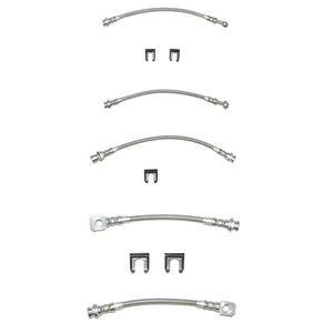 HSK0018SS- 69-72 GM A-Body w/ Disc Brakes, Complete Brake Hose Kit; Braided Stainless - SSTubes