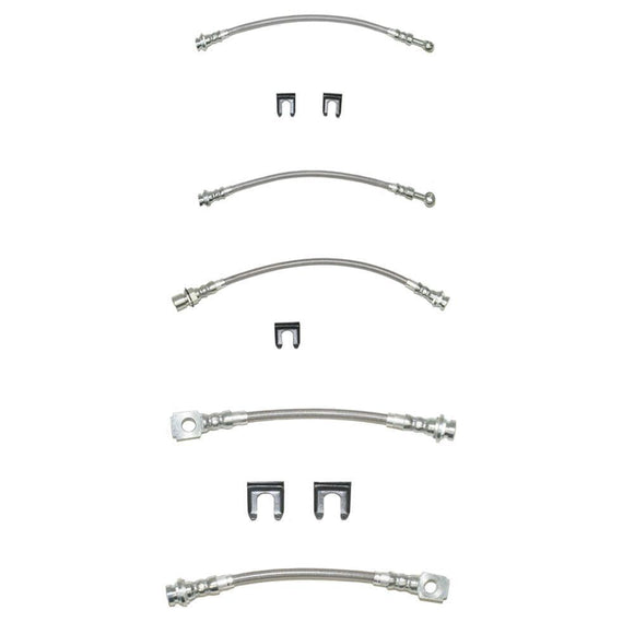 HSK0018SS- 69-72 GM A-Body w/ Disc Brakes, Complete Brake Hose Kit; Braided Stainless - SSTubes