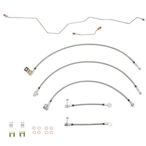 HSK0051SS - 01-02 Dodge Ram 2500/3500 4wd w/ Rear Disc and Automatic Trans; Complete Brake Hose Kit, 5pcs; Braided Stainless - SSTubes