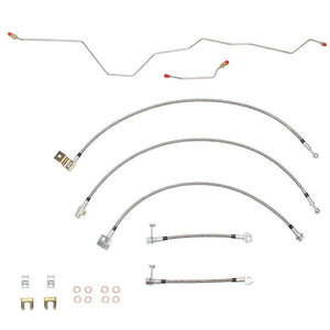 HSK0052SS- 01-02 Dodge Ram 2500/3500 4wd w/ Rear Disc and Manual Trans; Complete Brake Hose Kit, 5pcs; Braided Stainless - SSTubes