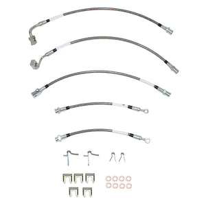 HSK0056SS - 01-05 GM S-Series 4wd with 4 Wheel Disc Brakes; Complete Brake Hose Kit; Stainless - SSTubes