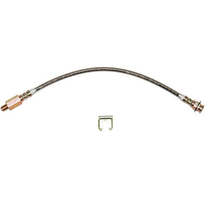 HSP4004SS- 67-70 Bel Air,Biscayne,Impala; 64-67 Chevelle,El Camino; 64-66 Lemans, GTO; 64-67 Cutlass, 442,Skylark,GS; Front Drum Brake Hose; Stainless - SSTubes