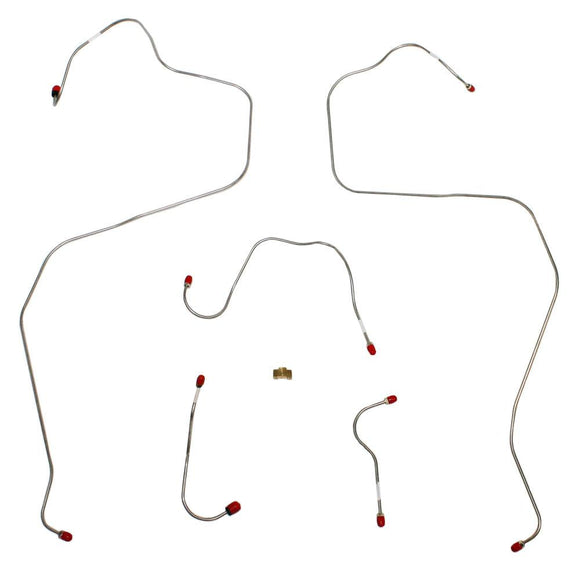 JKT6802OM- 68-69 AMX/Javelin Standard Drum 5pc Front Brake Line Set; Steel - SSTubes