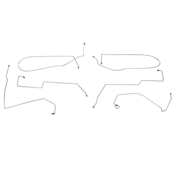 LIN0003OM- 00-07 Ford Focus, Rear Drum Brakes, No Traction Control, No Anti-Lock Brakes, Intermediate Brake Lines, Left & Right Side; Steel - SSTubes