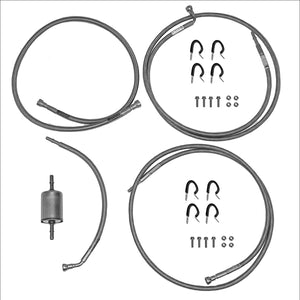 QFF0011SS- 00-03 GM 1500 Full Size SUV with Fuel Filter; Quick Fix Fuel Line Kit; Braided Stainless - SSTubes