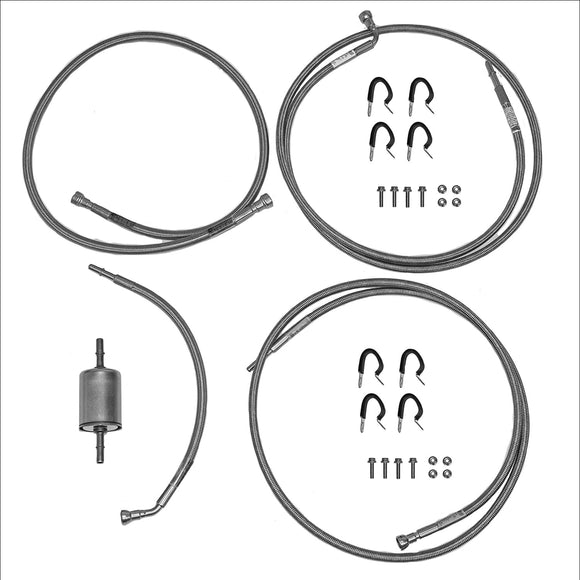 QFF0011SS- 00-03 GM 1500 Full Size SUV with Fuel Filter; Quick Fix Fuel Line Kit; Braided Stainless - SSTubes