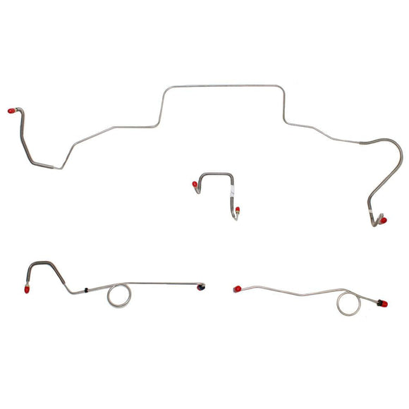 RKT6701OM- 67 Mopar B-Body, Standard Brakes w/ Right-Front Line Routes OVER Frame & Attaches UNDER Steering Column, Front 4 Line Kit; Steel - SSTubes