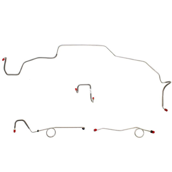 RKT6703OM- 67 Mopar B-Body, Standard Brakes w/ Right-Front Line Attaches to Inner Fender & Routes OVER Frame, Front 4 Line Kit; Steel - SSTubes