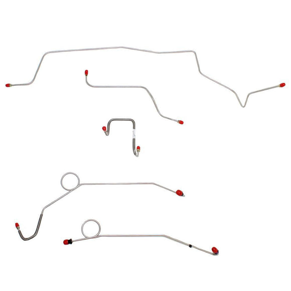 RKT6705OM- 67 Mopar B-Body, Power Brakes w/ Right-Front Line Straight Across Firewall & Routes OVER Frame, Front 4 Line Kit; Steel - SSTubes