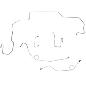 RKT6802SS- 68-70 Mopar B-Body, Hemi, Power Disc, Left Ported M/C, Right-Front Routes UNDER Frame; 3 Valves, Front 5 Line Kit w/2pc F-R, Front Brake Line Kit; Stainless - SSTubes