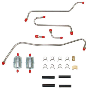 RPC6407OM- 64 Mopar B-Body 413/426CID Max Wedge w/ Dual Edelbrock 4BBL Pump to Carb Fuel Lines; Steel - SSTubes