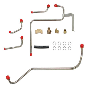 RPC6702SS- 67 Mopar B-Body, 426 Hemi, Dual Carbs, 5 Line Kit, Bracket & Tee; Stainless - SSTubes