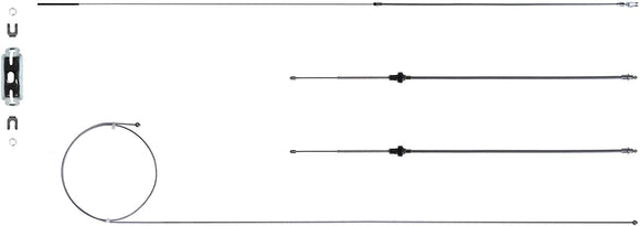 BCE03S- 70-74 Cuda w/o Intermediate, E-Brake Cable Set Stainless - SSTubes