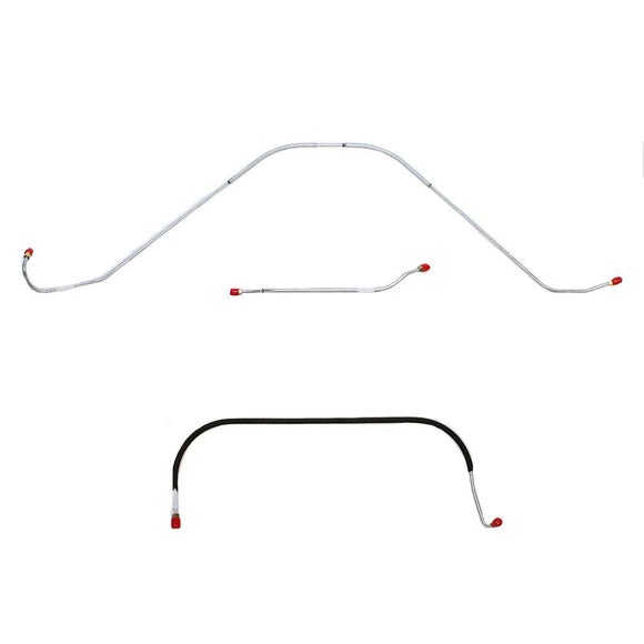 SKT5702SS- 57 Ford Thunderbird w/ Power Brakes; Front 3pc Brake Line Set; Stainless - SSTubes