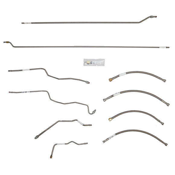 TGL9401SS- 88-95 Chevy K1500 88-95 GMC K1500 Regular Cab/Long Bed 4wd 5.7L Engine Fuel Line Kit; Stainless - SSTubes