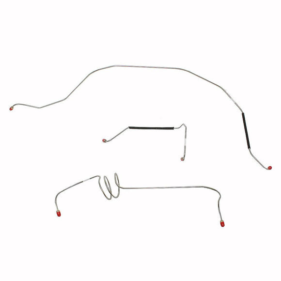 TKT6401OM- 63-66 Chevy C10/GMC C1500, Standard Brakes, 2wd; Front 3pc Brake Line Kit; Steel - SSTubes