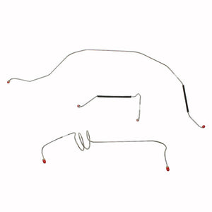 TKT6401SS- 63-66 Chevy C10/GMC C1500, Standard Brakes, 2wd; Front 3pc Brake Line Kit; Stainless - SSTubes